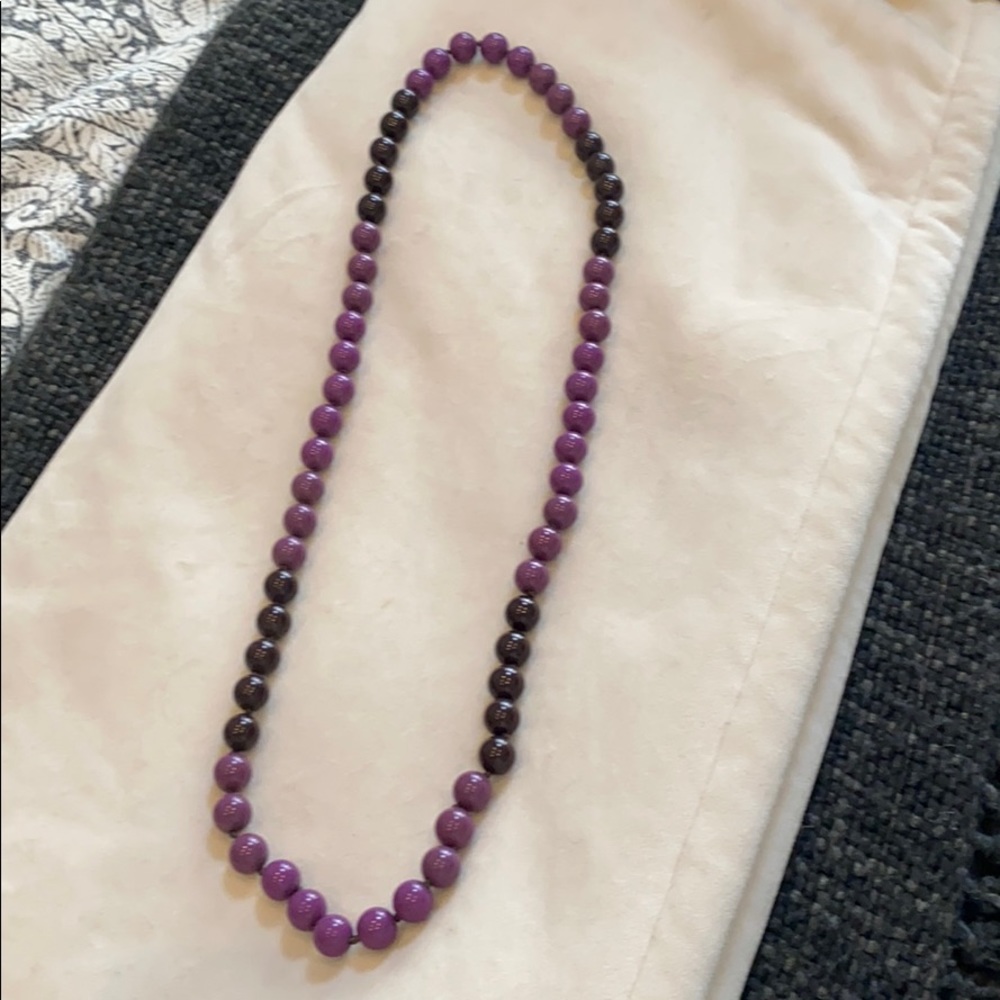 Purple ombré bead necklace